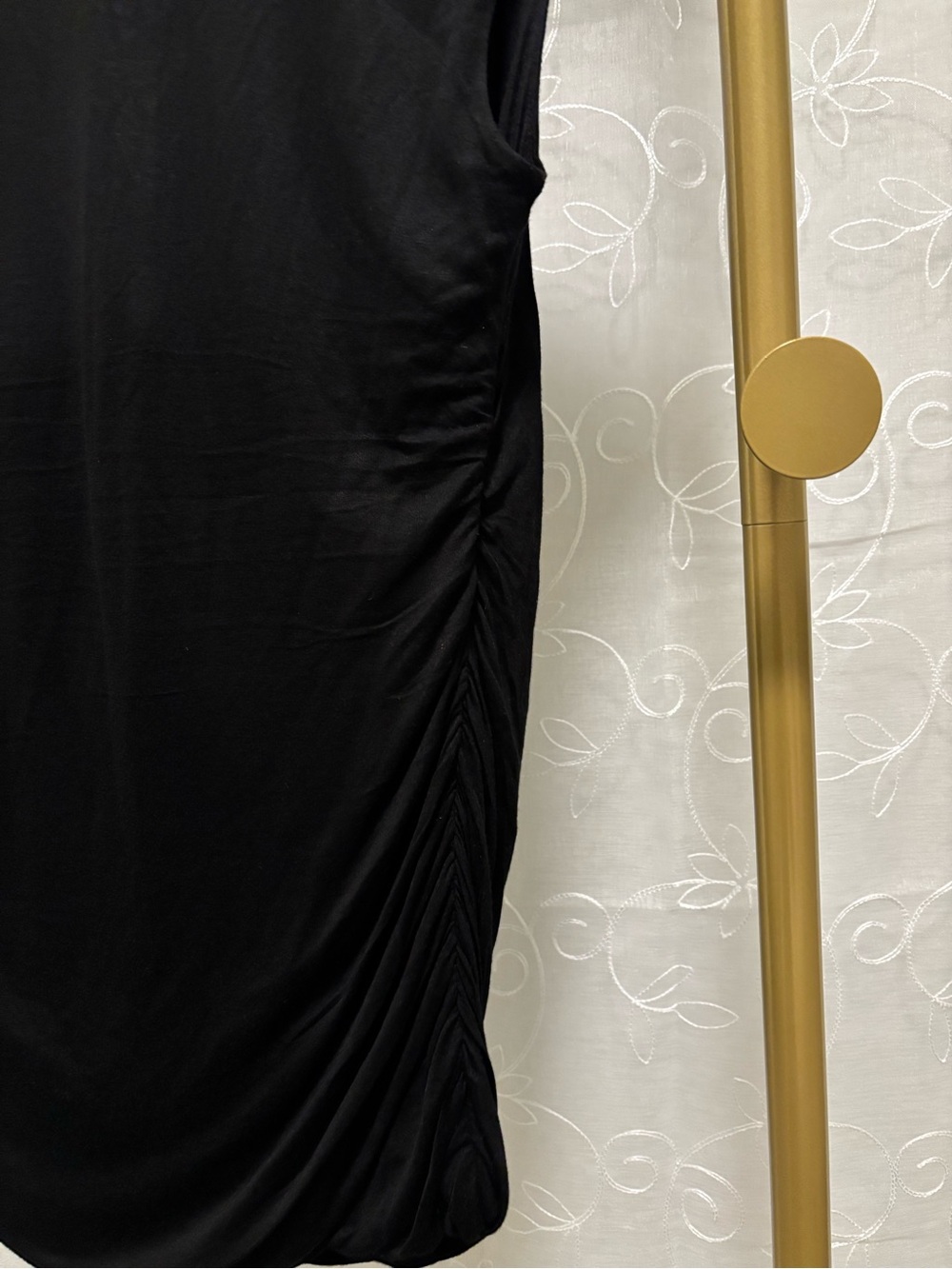 H&M Black Ruched Long Top Size Medium - Picture 4 of 5